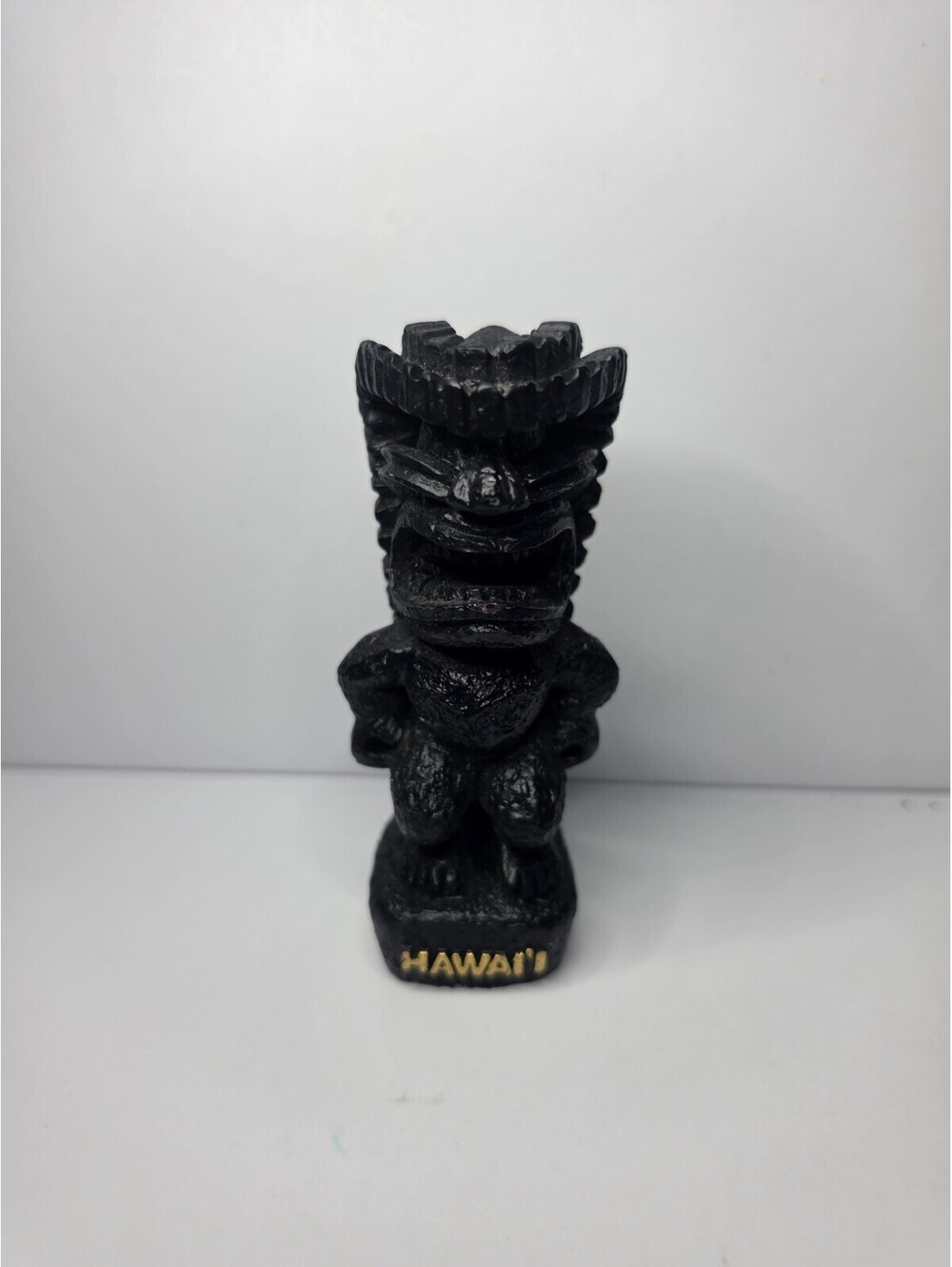 Hawaiian Tiki Figurine - 4" Tall, Hawaii Souvenir, Polynesian Hawaiian God "KU"